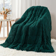 Green Sherpa Weighted Blanket 15lbs Queen 60x80 Cozy Sleep - Kwikley