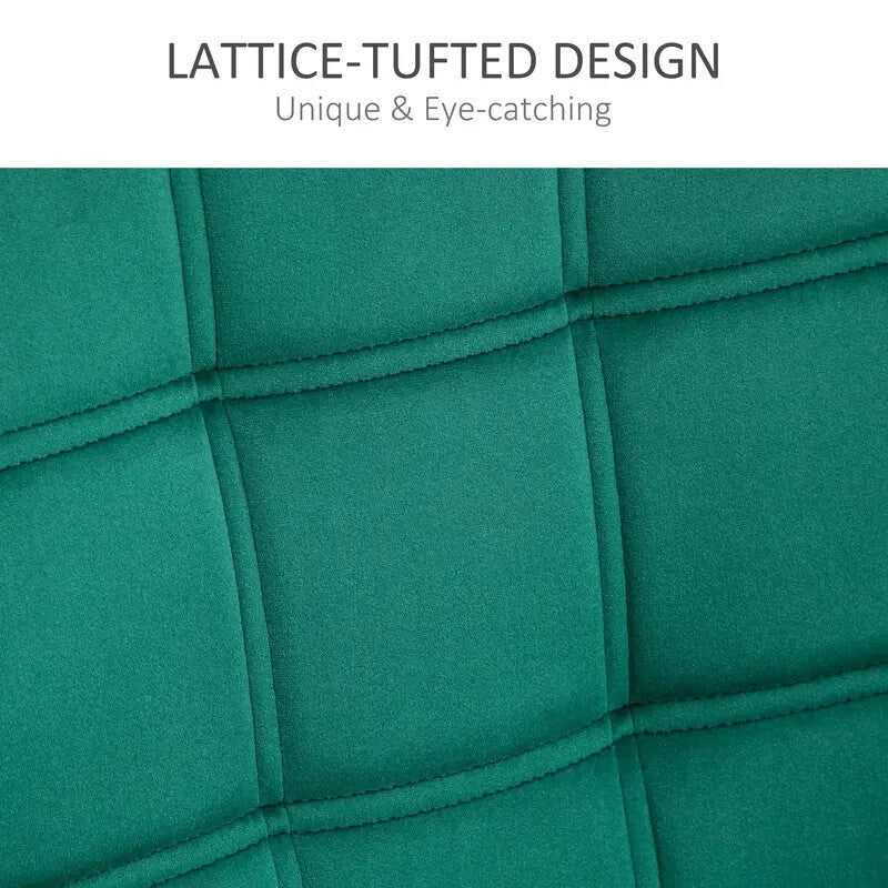 Green Velvet Accent Chair Wide Arms Slanted Back Modern Bedroom Seat - Kwikley