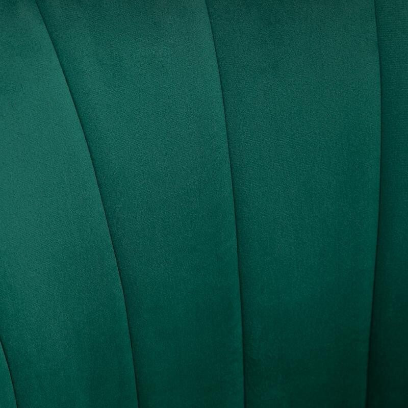 Green Velvet Shell Back Accent Chair Gold Legs Vanity Lounge Bedroom Seat - Kwikley
