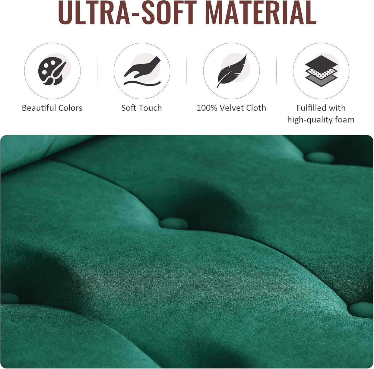Green Velvet Sofa Bed 3 Seater Click Clack Couch for Lounge Home Office - Kwikley