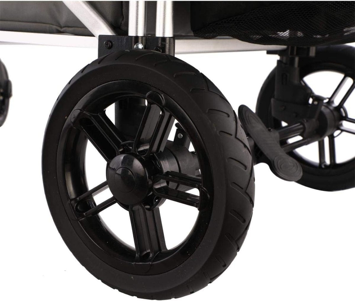 Grey 2 - Seater Folding Stroller Wagon Kids Push Pull All - Terrain Cart w/ Canopy - Kwikley