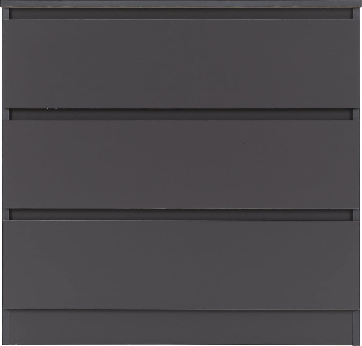Grey 3 Drawer Chest Engineered Wood Storage Cabinet Bedroom Organizer - Kwikley