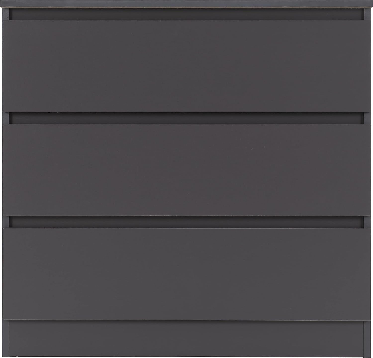 Grey 3 Drawer Chest Engineered Wood Storage Cabinet Bedroom Organizer - Kwikley