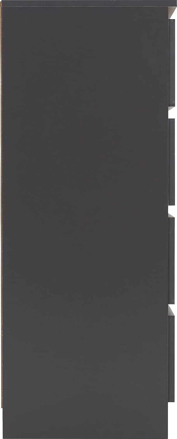 Grey 4 Drawer Chest Engineered Wood Storage Cabinet Bedroom Organizer - Kwikley