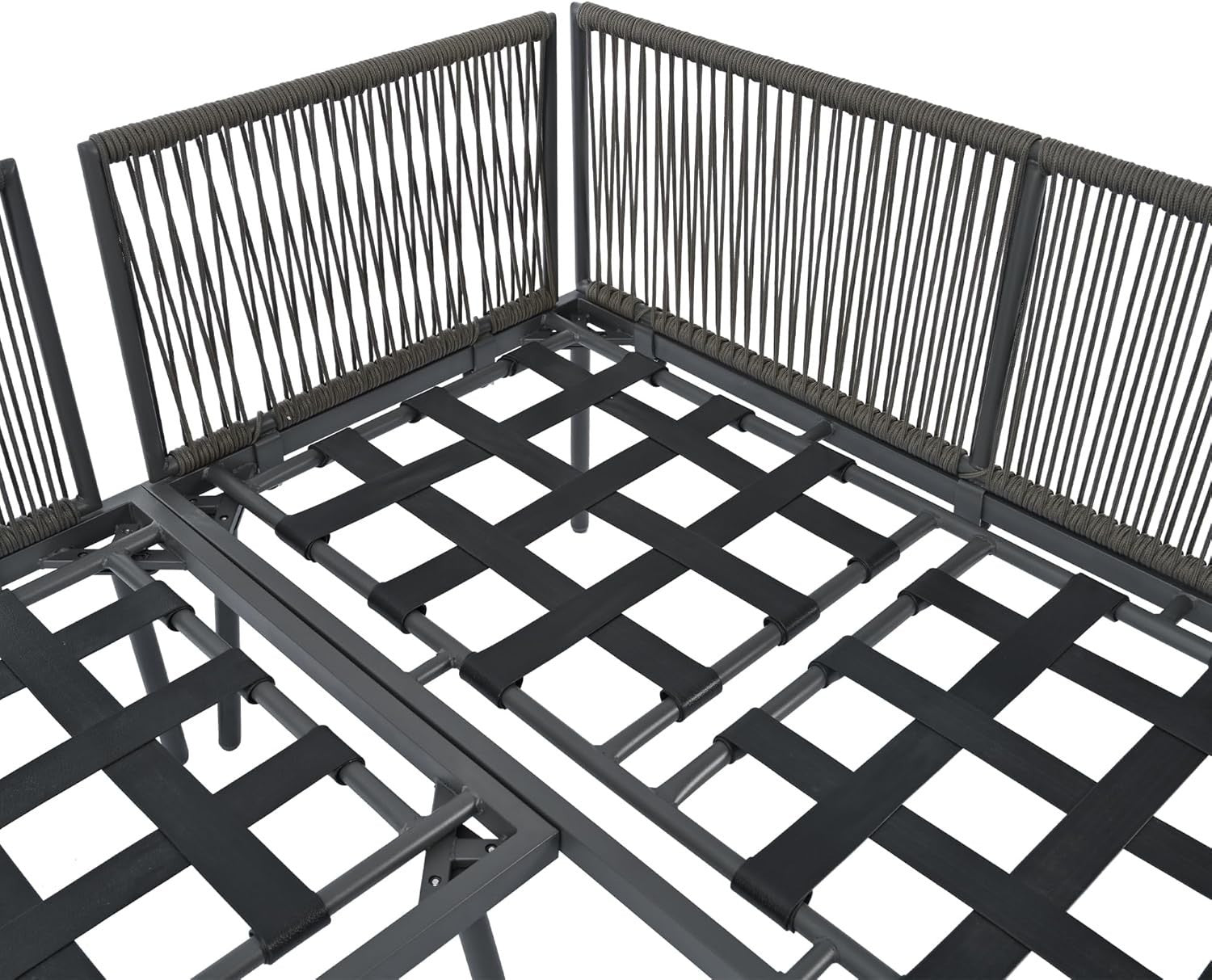 Grey 4 - Piece Garden Furniture Set with Cushions, Lounge Sofa & Glass Table - Kwikley