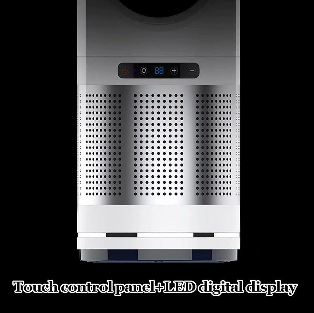 Grey 46" Bladeless Tower Fan 2000W Heater Air Purifier 8 - Speed Oscillating LED - Kwikley