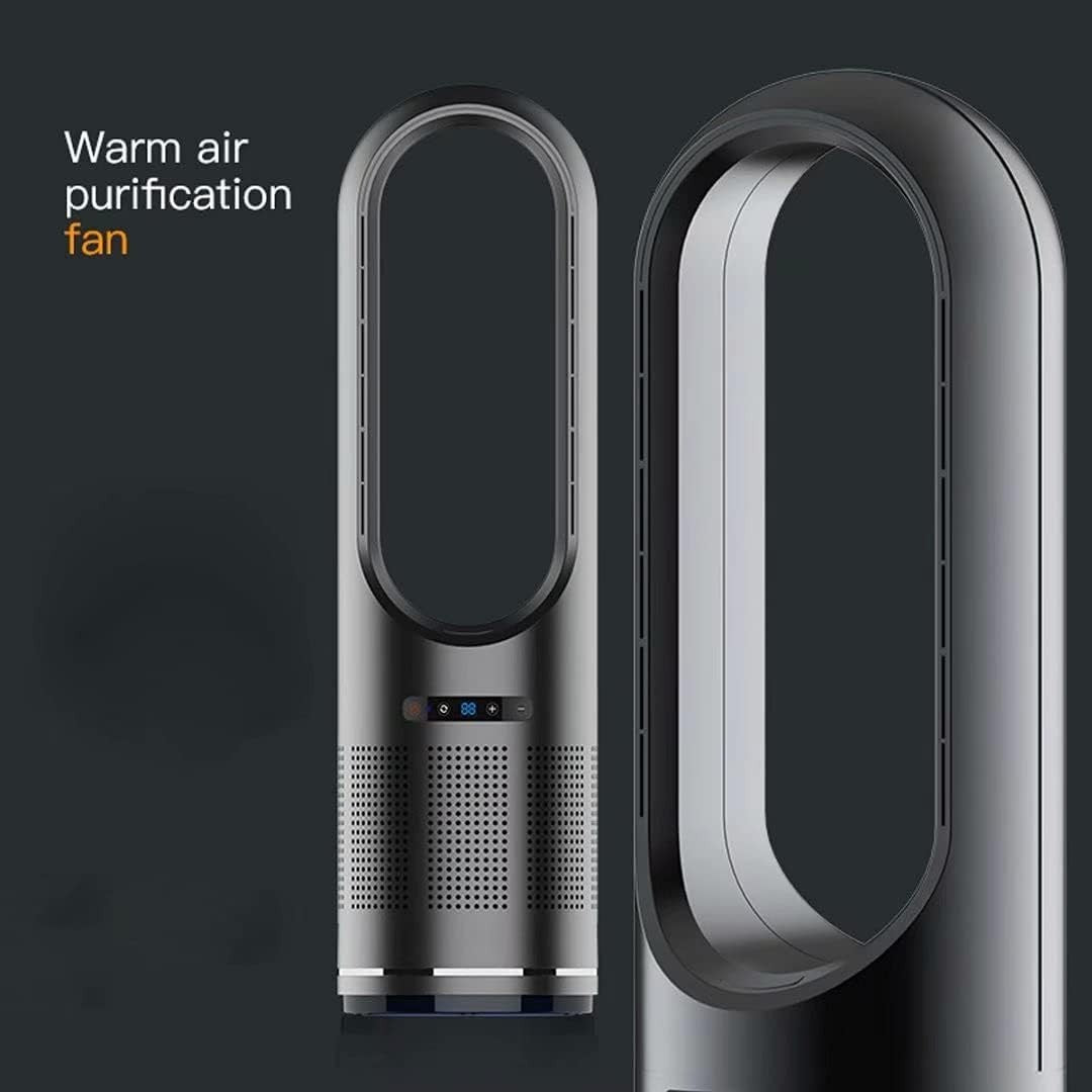 Grey 46" Bladeless Tower Fan 2000W Heater Air Purifier 8 - Speed Oscillating LED - Kwikley
