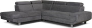 Grey 5 - Seater L - Shape Sofa Bed Corner with Storage Left Arm Premium - Kwikley
