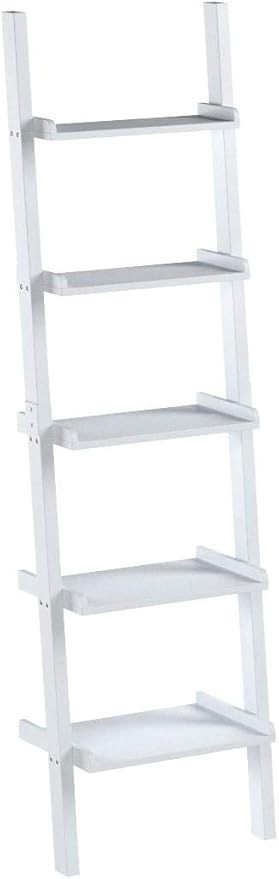 Grey 5 Tier Ladder Bookcase Shelf Unit | Modern Display Storage Rack for Home - Kwikley