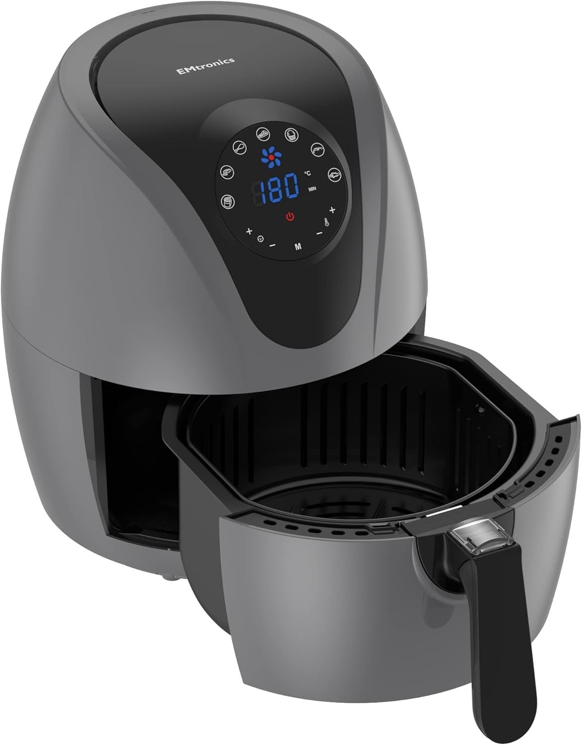 Grey Air Fryer Set Dual Drawer 9L + 4.5L Manual Smart Presets Low Fat - Kwikley