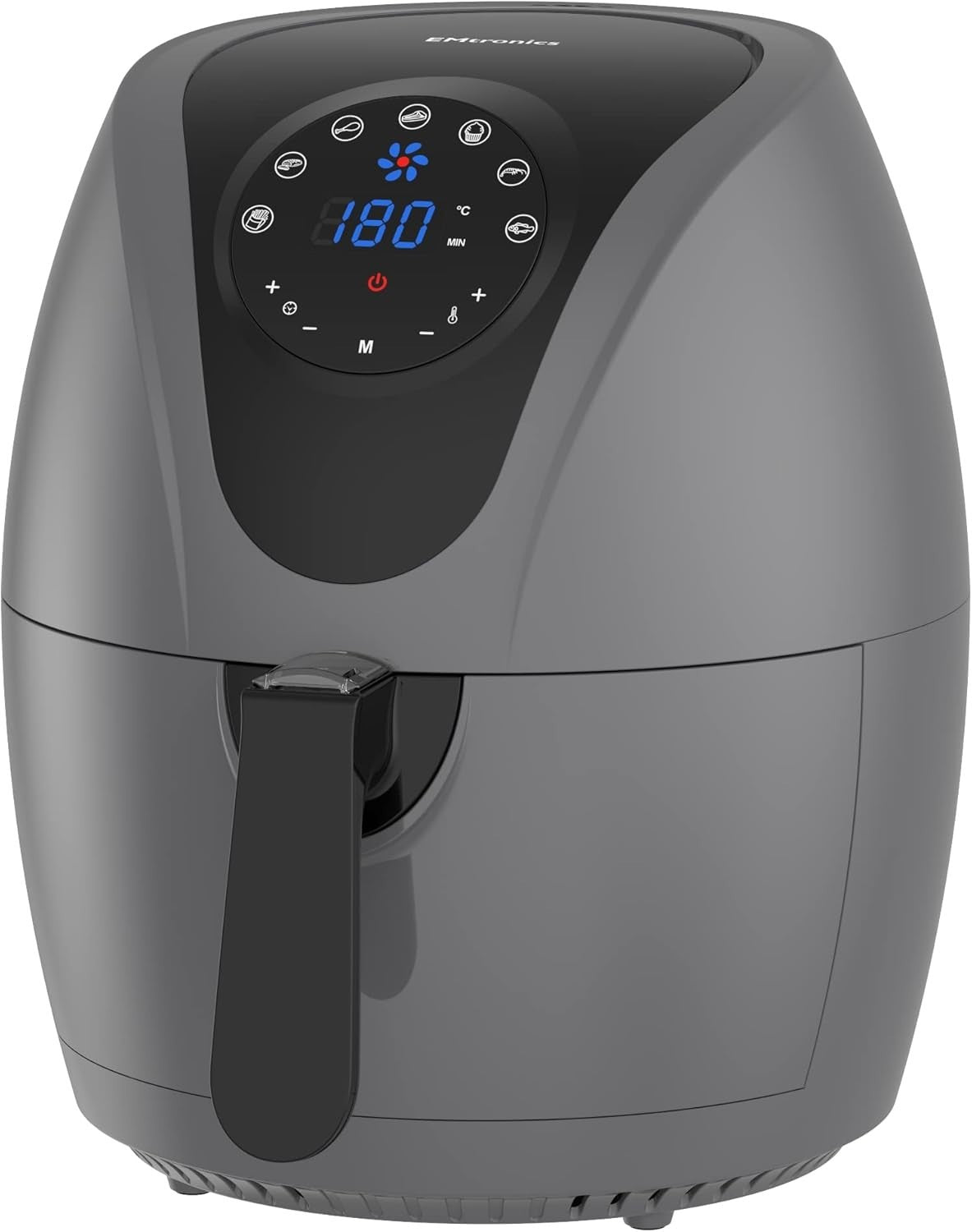 Grey Air Fryer Set Dual Drawer 9L + 4.5L Manual Smart Presets Low Fat - Kwikley