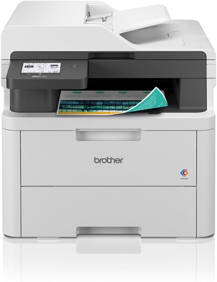 Grey All - in - One Colour Laser Printer Wireless USB A4 Print Copy Scan Fax - Kwikley