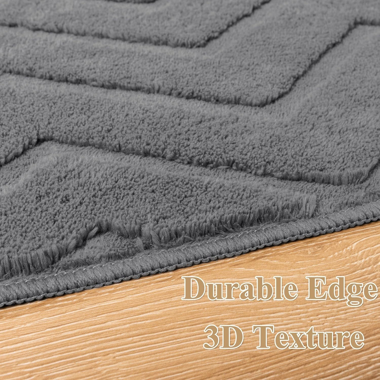 Grey Area Rug 80x150cm Washable Non Slip Soft Short Pile Living Room Carpet - Kwikley