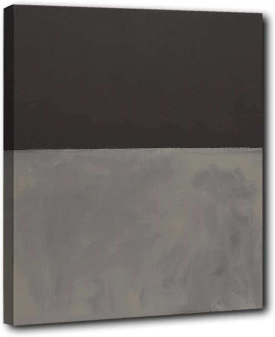 Grey Black Mark Rothko Canvas Wall Art 100x75 cm Framed Modern Decor - Kwikley