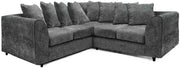 Grey Chenille 2C2 Corner Sofa – 5 Seater Scatter Back Couch for Living Room - Kwikley