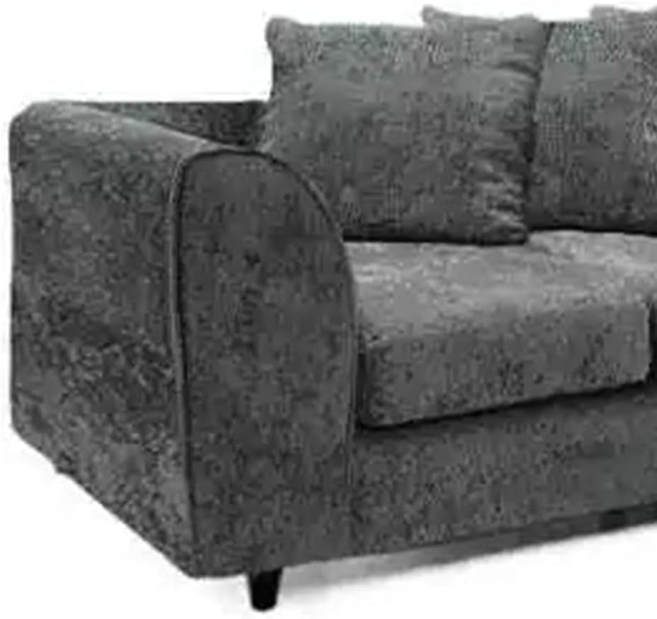 Grey Chenille 2C2 Corner Sofa – 5 Seater Scatter Back Couch for Living Room - Kwikley