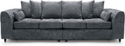 Grey Chenille 4 - Seater Sofa with Deep Cushions & Soft Fabric – Spacious Comfort - Kwikley