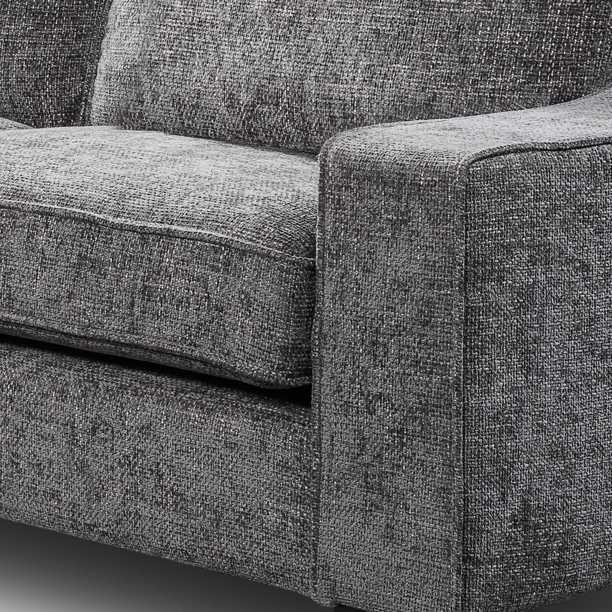Grey Chenille 5 Seater L Shaped Corner Sofa – Removable Cushions & Piping - Kwikley
