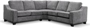 Grey Chenille 5 Seater L Shaped Corner Sofa – Removable Cushions & Piping - Kwikley