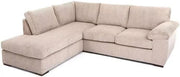 Grey Corduroy Left Hand Corner Sofa Modern L Shape 4 Seater - Kwikley