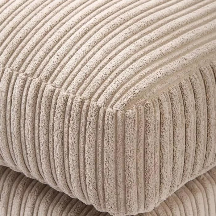 Grey Corduroy Left Hand Corner Sofa Modern L Shape 4 Seater - Kwikley