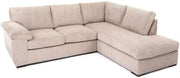 Grey Corduroy Right Hand Corner Sofa Modern L Shape 4 Seater - Kwikley