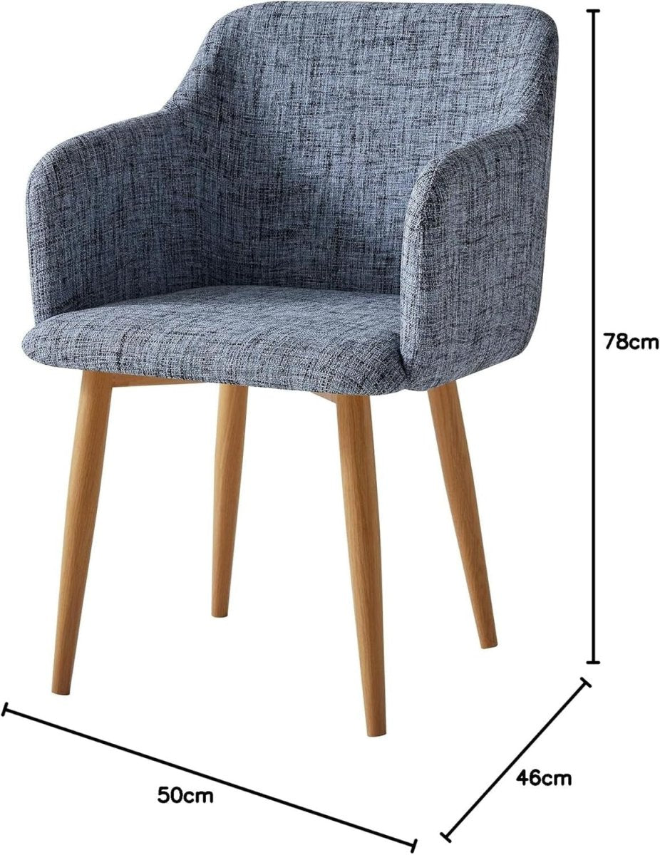 Grey Fabric Accent Chair Modern Tub Armchair Metal Legs - Kwikley