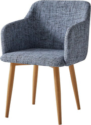 Grey Fabric Accent Chair Modern Tub Armchair Metal Legs - Kwikley