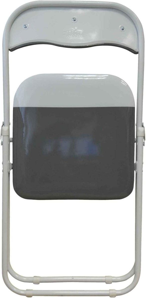 Grey Folding Chairs Padded Metal Frame Set of 4 Space Saving - Kwikley