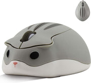 Grey Hamster Wireless Mouse Silent 1200DPI Cute USB PC Laptop - Kwikley