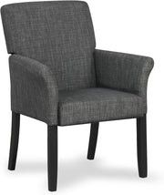 Grey Linen Fabric Accent Chair Lounge Armchair Wood Legs - Kwikley
