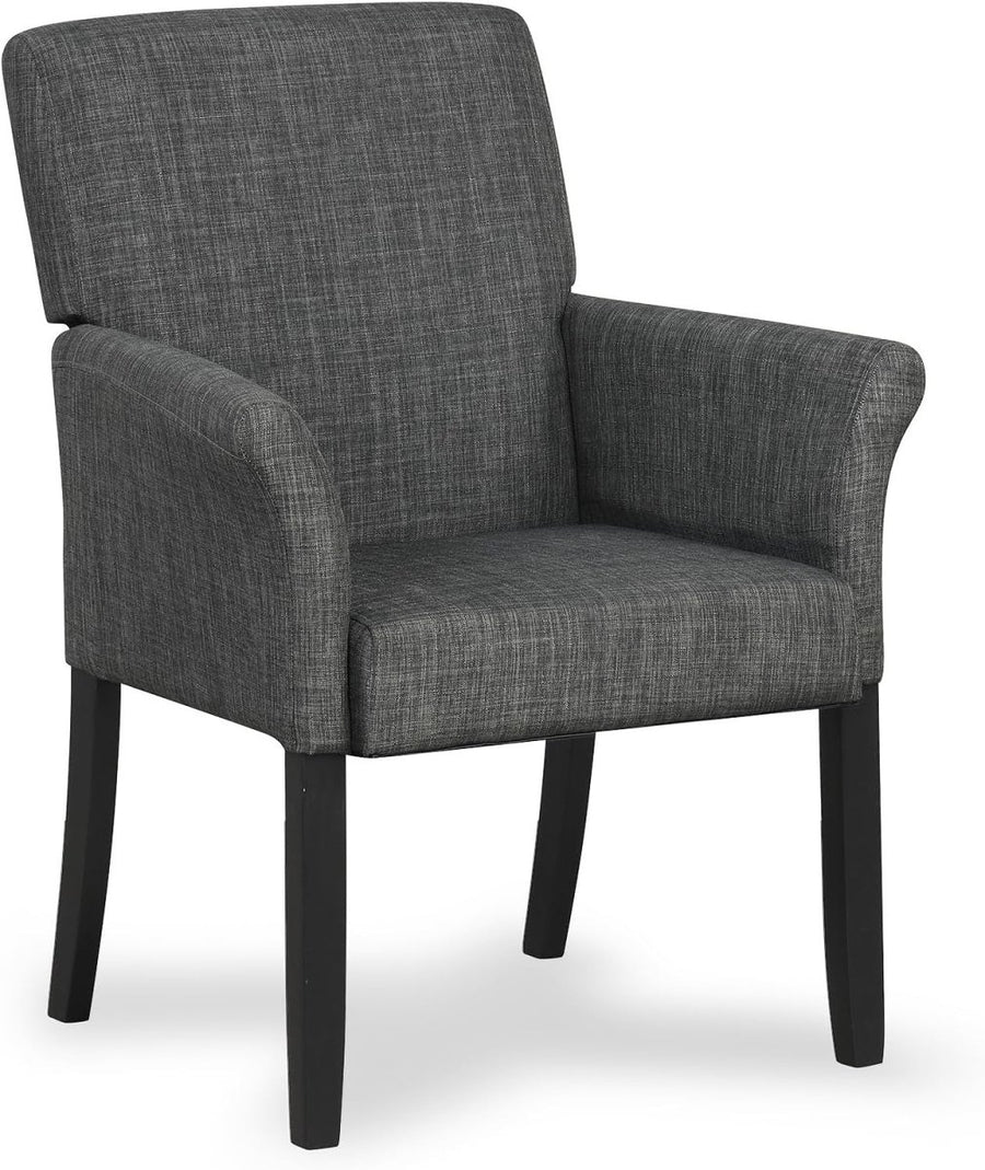 Grey Linen Fabric Accent Chair Lounge Armchair Wood Legs - Kwikley
