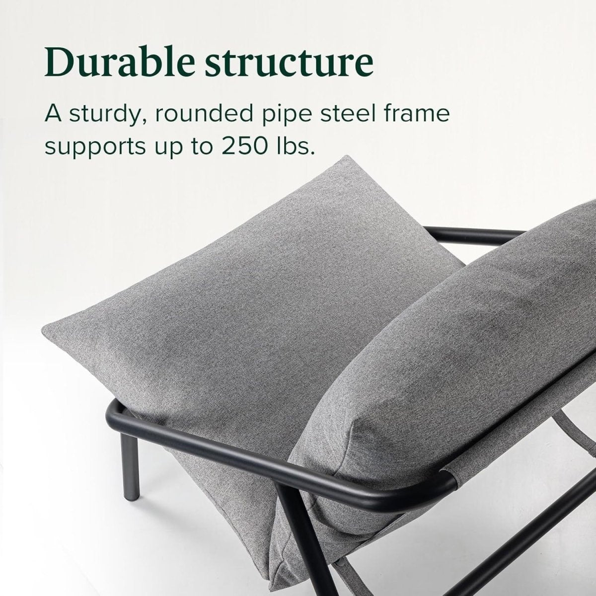 Grey Metal Frame Accent Chair | Shredded Foam Lounge Armchair, Modern - Kwikley