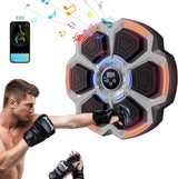 Grey Music Boxing Machine Orange LED Bluetooth Wall Punch Trainer 9 Modes