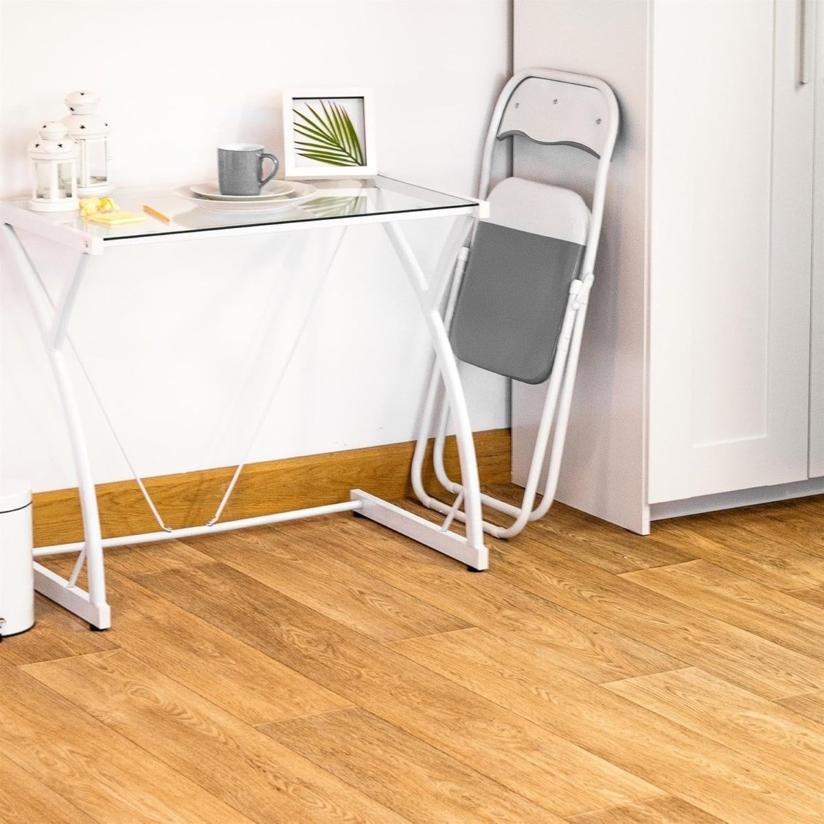 Grey Padded Folding Chairs Set of 6 – Foldable Metal Frame, Space - Saving - Kwikley