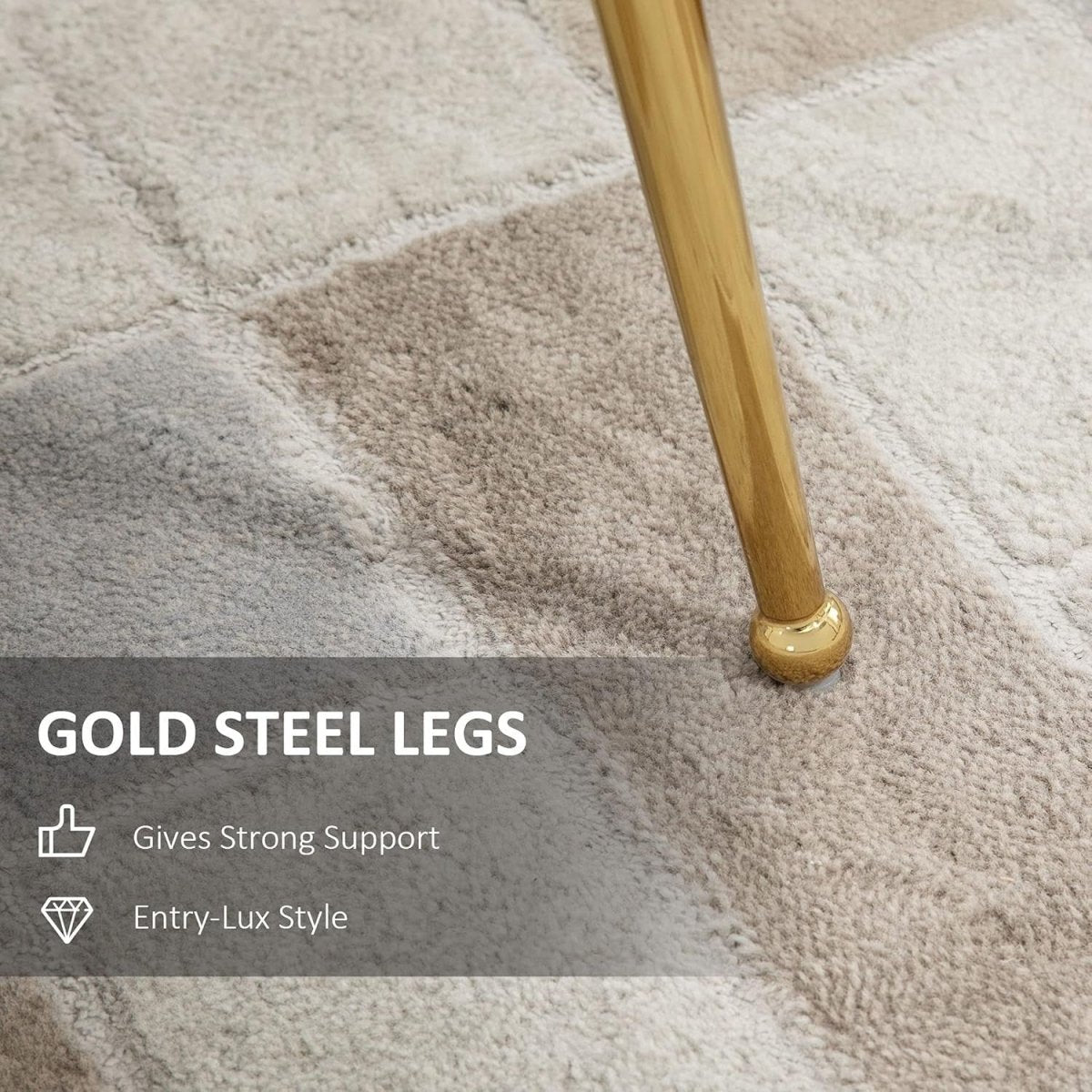 Grey Shell Velvet Accent Chair Gold Metal Legs Modern Vanity Lounge Seat - Kwikley