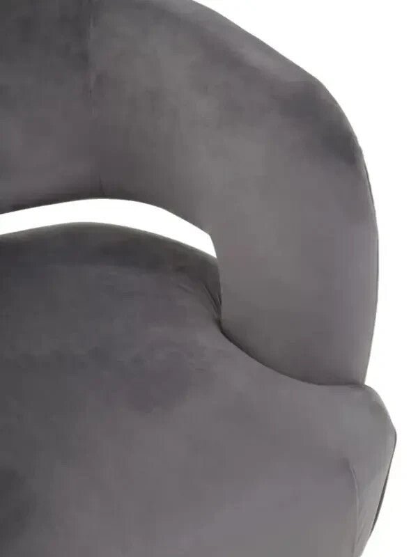 Grey Velvet Accent Chair with Gold Legs Modern Lounge Bedroom Armchair - Kwikley