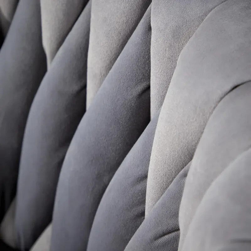 Grey Velvet Swivel Accent Chair Round Tufted Back Plush Seat Metal Legs - Kwikley