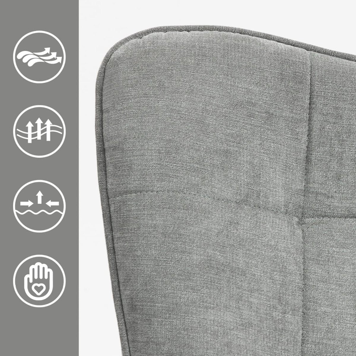 Grey Wingback Accent Chair Lounge Armchair for Reading Bedroom Office - Kwikley