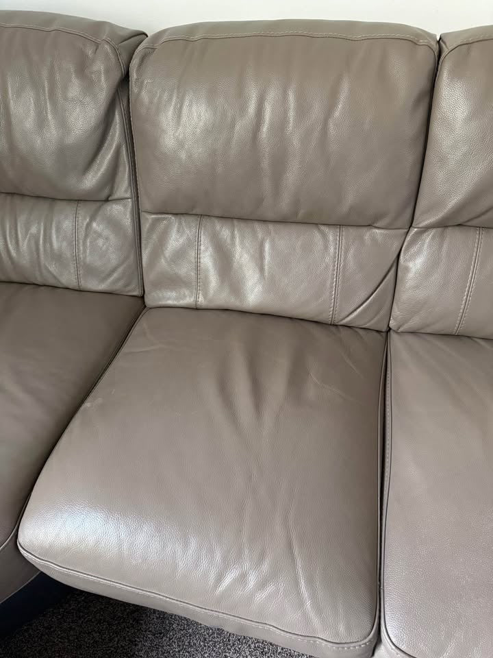 Greyish Brown Leather Corner Sofa (PTP) - Kwikley