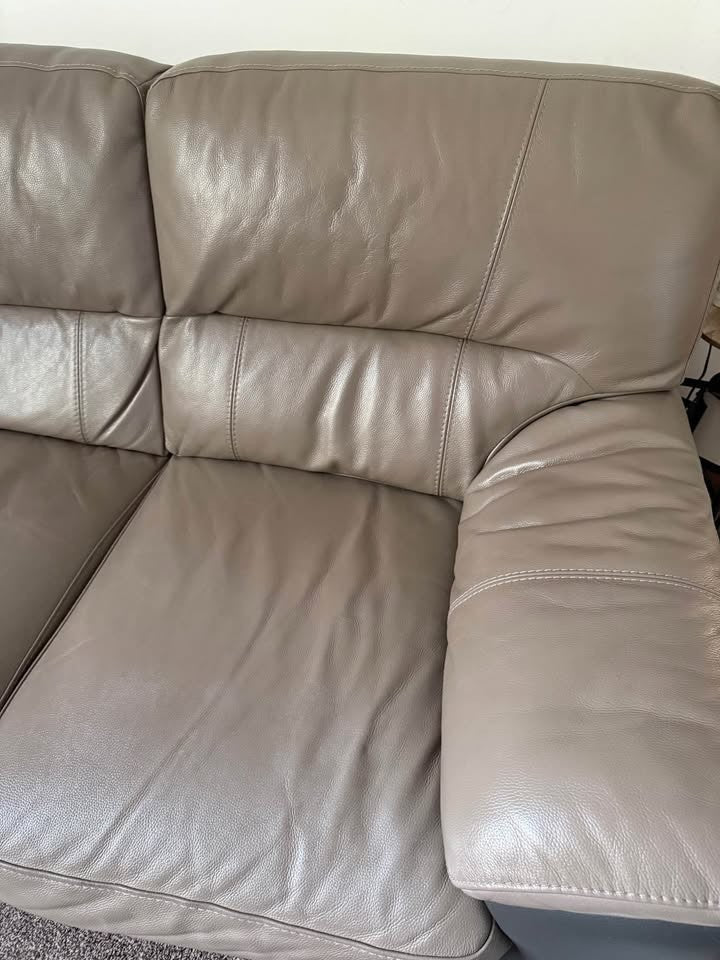 Greyish Brown Leather Corner Sofa (PTP) - Kwikley