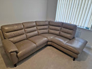Greyish Brown Leather Corner Sofa (PTP) - Kwikley