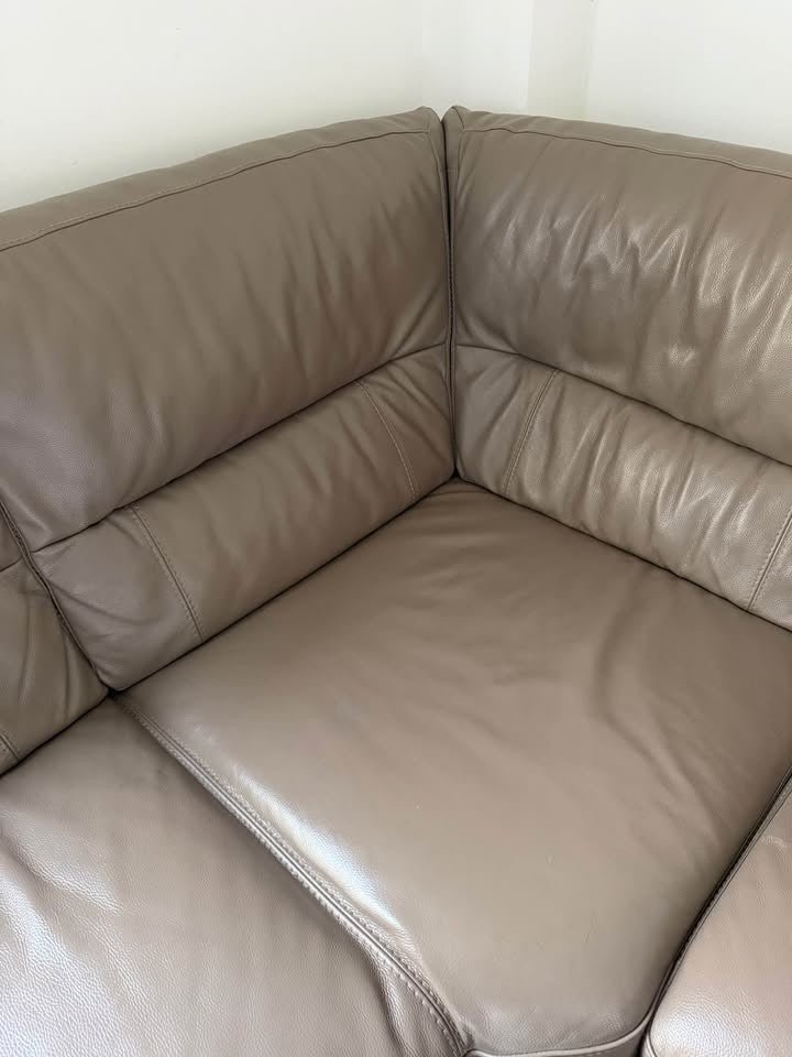 Greyish Brown Leather Corner Sofa (PTP) - Kwikley
