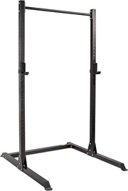 Half Power Rack Squat Cage Black with Pull Up Bar | Adjustable Home Gym - Kwikley