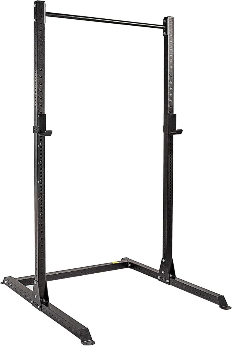 Half Power Rack Squat Cage Black with Pull Up Bar | Adjustable Home Gym - Kwikley