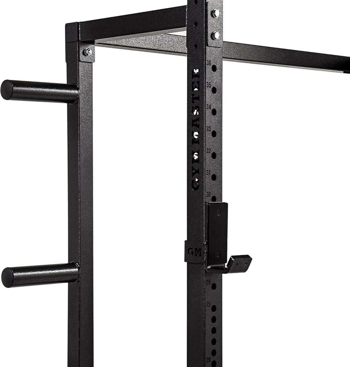 Half Power Rack Squat Cage Black with Pull Up Bar & Storage System - Kwikley