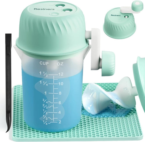 Hand Crank Resin Mixer Cup Kit Epoxy Stirrer 3 Speed Low Bubble DIY - Kwikley