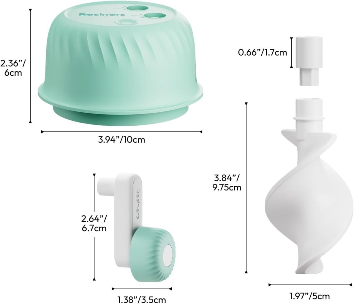 Hand Crank Resin Mixer Epoxy Stirrer 3 Speed Silicone Paddle Low Bubbles - Kwikley