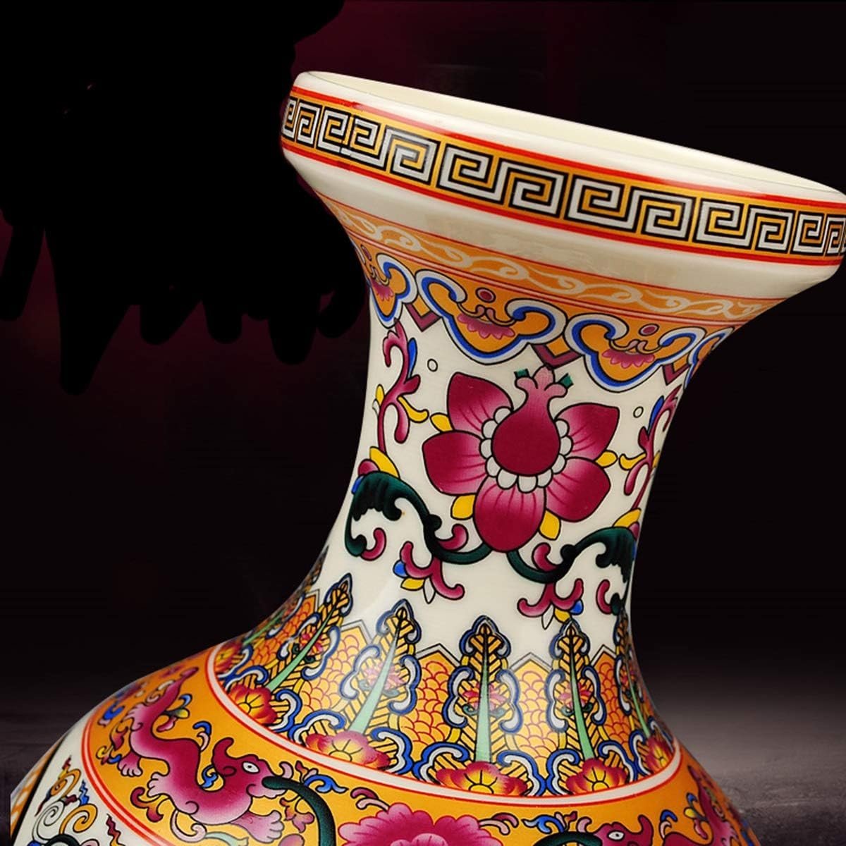 Hand Painted Porcelain Vase 25cm Decorative Flower Vase Table Centrepiece - Kwikley