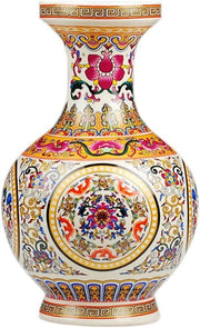 Hand Painted Porcelain Vase 25cm Decorative Flower Vase Table Centrepiece - Kwikley